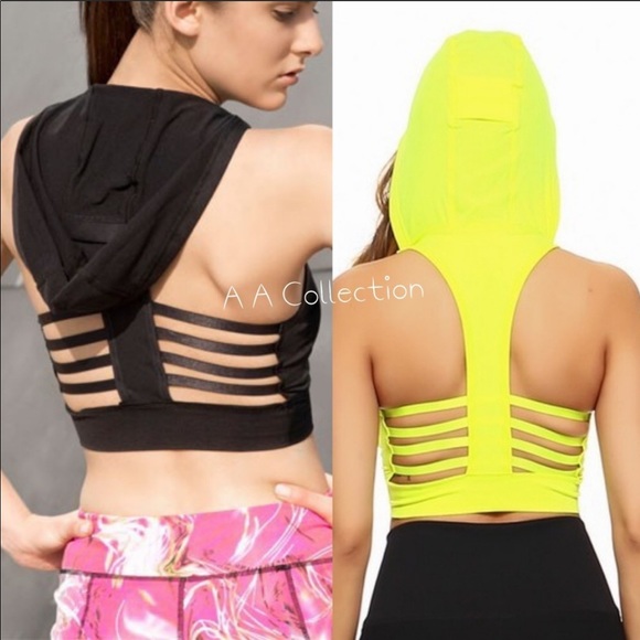 Other - Sports workout exercise hoodie bra yoga strappy